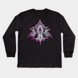 Lotus Neon Kids Long Sleeve T-Shirt